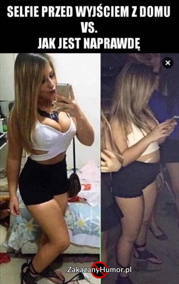 Selfie przed i po